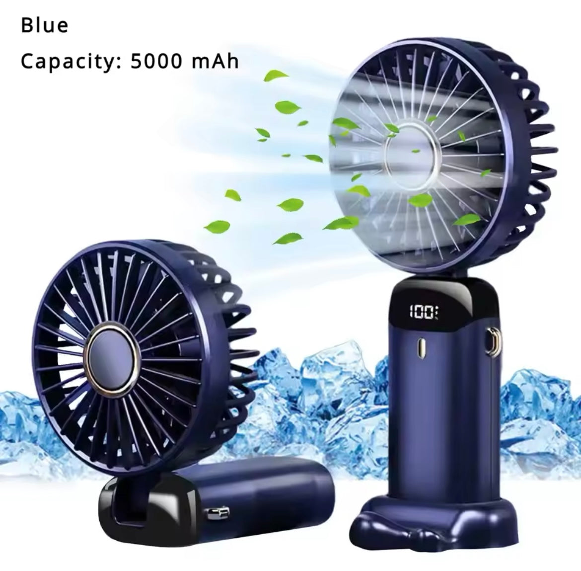 Hand Held Fan,Portable Handheld USB Rechargeable Fans with 5 Speeds